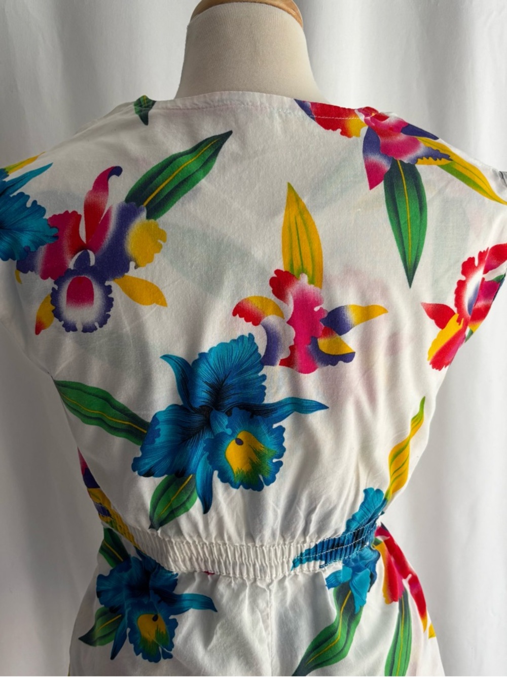 Vintage 1990s OP OCEAN PACIFIC Floral Cotton Romper / S - Picture 11 of 16